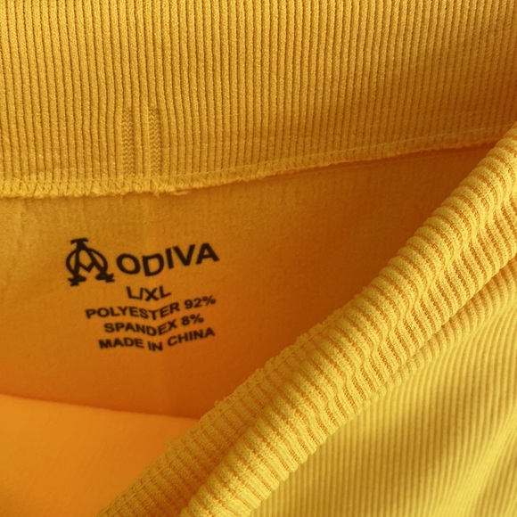 (AA4) Odiva Mustard Yellow Ribbed 2piece Tank top and Biker Short set,Sz XL, NWT - Picture 9 of 15